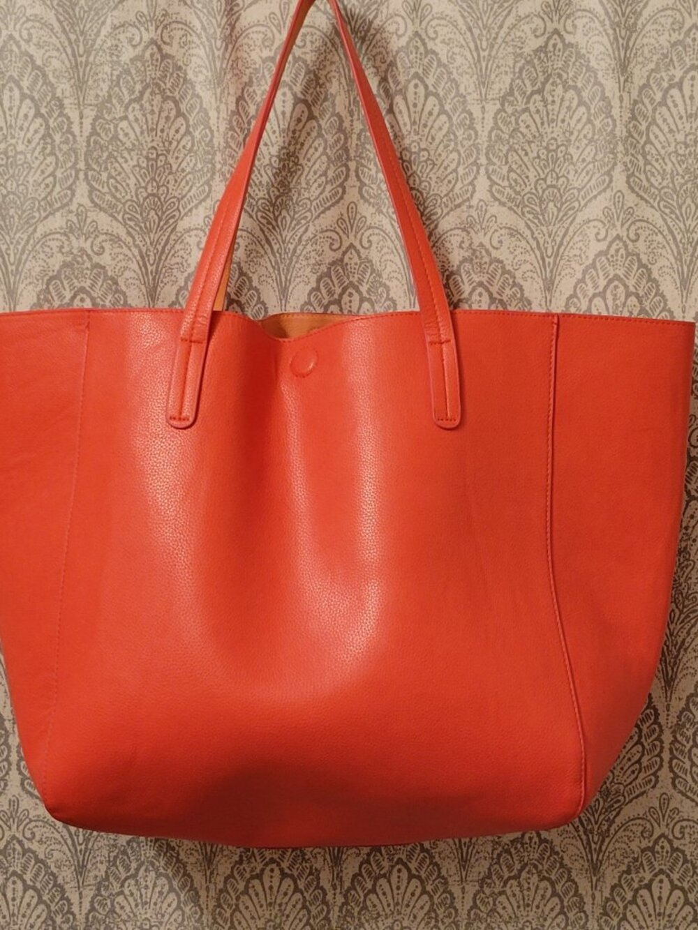 Merona Large Orange Tote - Faux Leather